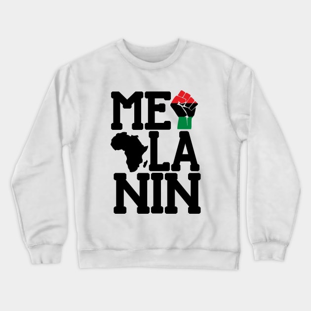 Melanin Fist Pan Africa Flag Colors Black Pride Gift Crewneck Sweatshirt by Merchweaver